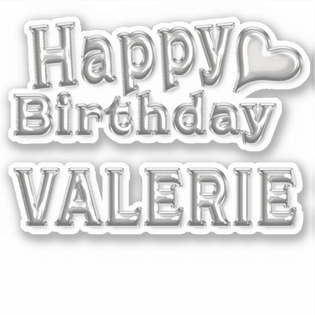 Adesivo Valerie Happy Birthday silver Aufkleber Sticker (Frente)