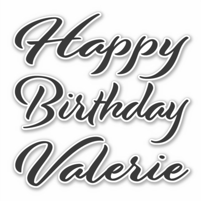 Adesivo Valerie Name Vorname black Sticker Geburtstag (Frente)
