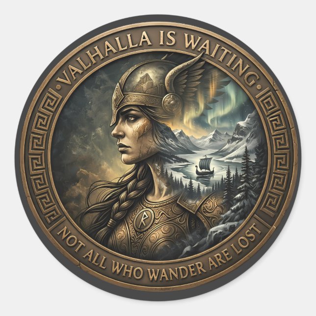 Adesivo Valhalla está Esperando: Medalha do Espírito da Va (Frente)