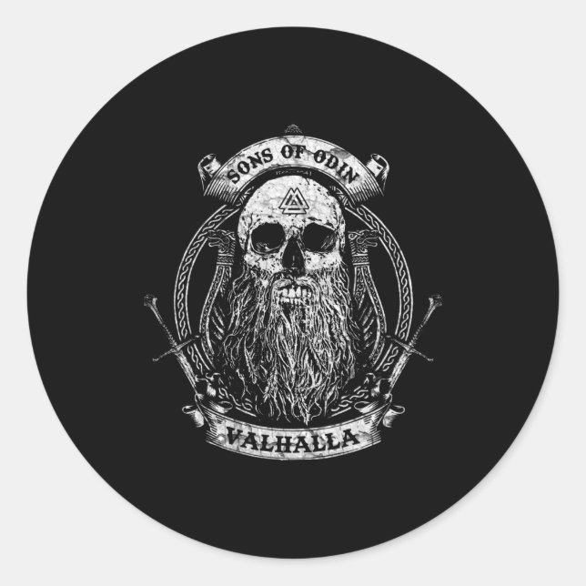 Adesivo Valhalla Odin Viking Motif (Frente)