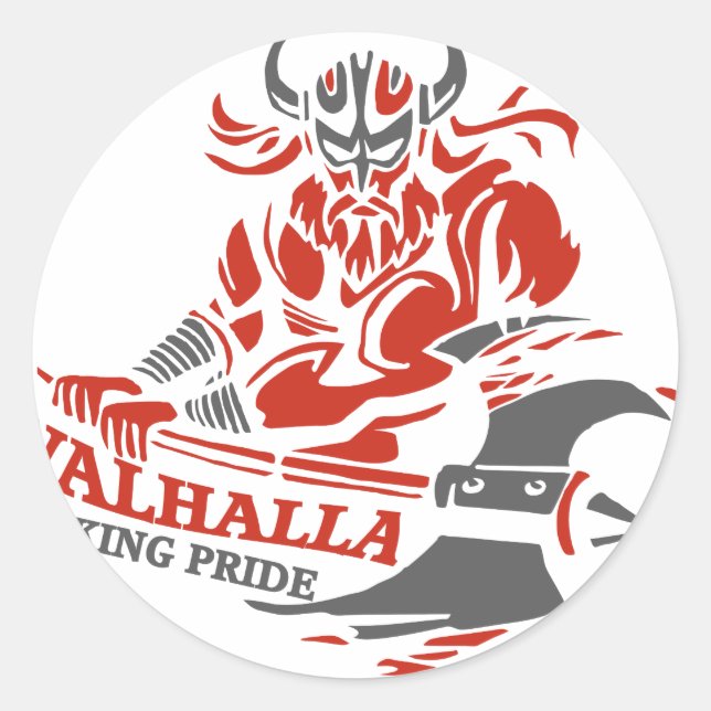 Adesivo Valhalla - orgulho de Viking - design do machado (Frente)