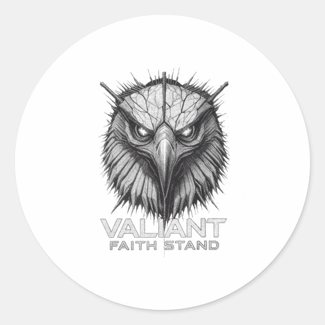 Adesivo Valiant Faith Stand Eagle Christian Courage Streng (Frente)