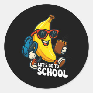 Adesivo Vamos à Escola Bananas Engraçadas De Volta à Escol