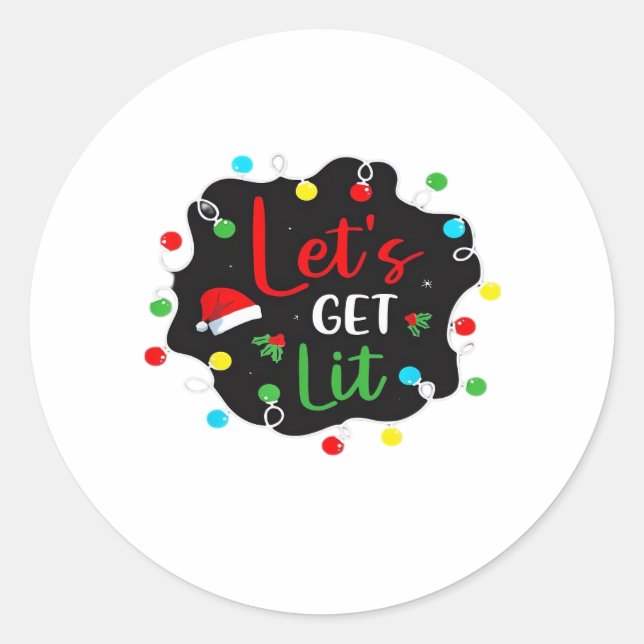 Adesivo Vamos Acelere as luzes do Bebendo de Natal Papais  (Frente)