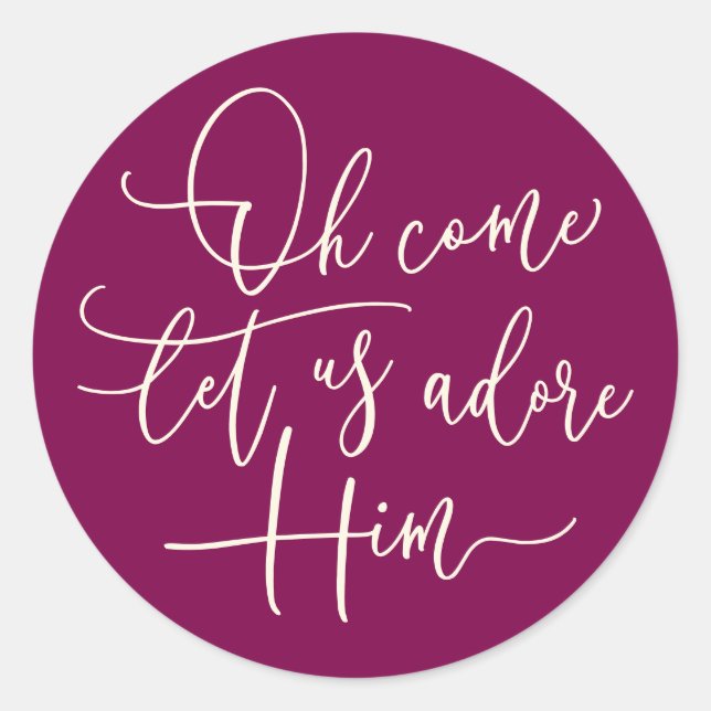 Adesivo Vamos Adorá-Lo com o guião design de Natal (Frente)