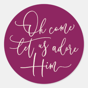 Adesivo Vamos Adorá-Lo com o guião design de Natal