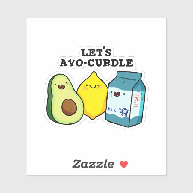 Adesivo Vamos Avo-Curdle Funny Comida Pun Vinil Sticker (Folha)