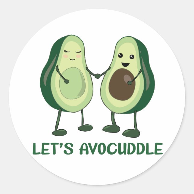 Adesivo Vamos Avocuddle - Engraçado Avocado Pun (Frente)