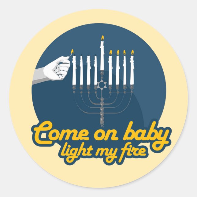 ADESIVO VAMOS, BEBÊ, LUME MINHA MENORAH DE FOGO (Frente)