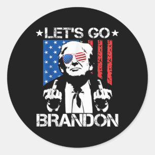 Adesivo Vamos Brandon Trump Sinalizador do Dedo Médio