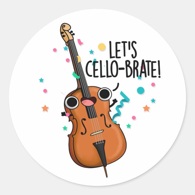 Adesivo Vamos Cello-brate Celebrando Cello Pun (Frente)