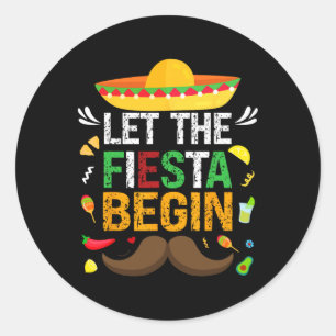 Adesivo Vamos Começar A Festa Mexicana Engraçada Cinco De