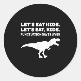 Adesivo Vamos Comer Crianças Dinossauro T-rex Dino Pontuaç