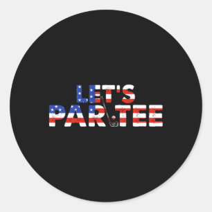 Adesivo Vamos de Bandeira Americano Par Tee Party Golf Fun