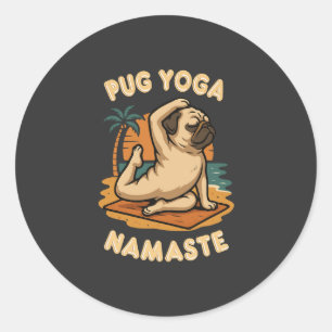 ADESIVO VAMOS FAZER YOGA COM O SEU PUG - NAMASTE