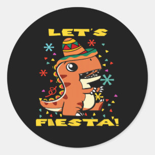 Adesivo Vamos Festa Dinossauro Mexicano Cinco De Mayo Cria