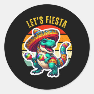 Adesivo Vamos Festa Mexicana Dino Trex Cinco De Mayo Crian