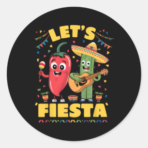 Adesivo Vamos Festa México Festa Taco Guitarra Cacto Cinc
