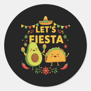 Adesivo Vamos Festa Taco Abacate Divertido Cinco De Maio M