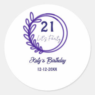Adesivo VAMOS FESTEJAR aniversário de 21 anos nome FLORAL