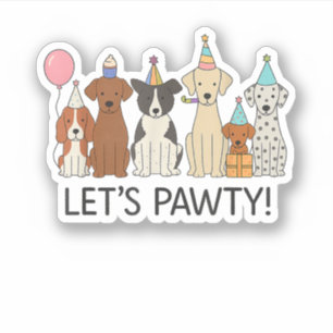 Adesivo Vamos Festejar Cachorros Fofos Celebração de Amant
