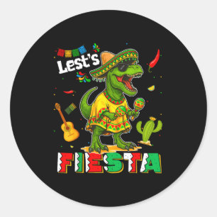 Adesivo Vamos festejar o dino mexicano trex cinco de maio