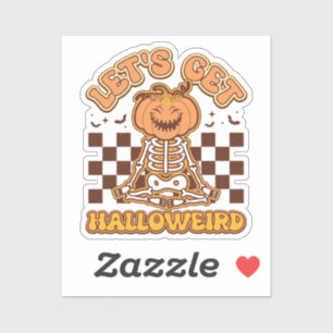 Adesivo Vamos fica com Retro Halloween Groovy