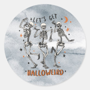 Adesivo Vamos fica mais halloweirado - Skeletons dançando