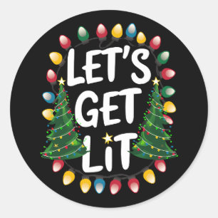 Adesivo Vamos Ficar Bêbados Camiseta Divertida de Natal Lu
