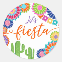 Adesivo Vamos fiesta a favor tag Sticker Mexicano Cactus