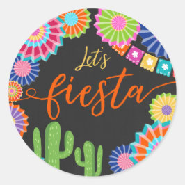 Adesivo Vamos fiesta a favor tag Sticker Mexicano Cactus