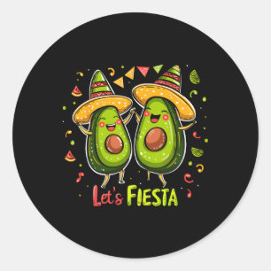 Adesivo Vamos Fiesta Avocado E Tacos Sombrero Cinco De M