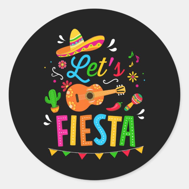 Adesivo Vamos Fiesta Para A Festa Engraçada Cinco De Mayo  (Frente)
