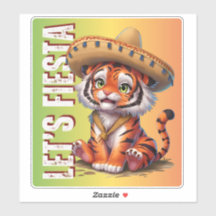 Vamos Fiesta - Tiger Cinco de Mayo Sticker