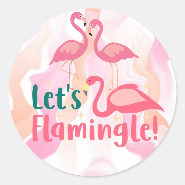 Adesivo Vamos Flamingale com Aves Flamingo (Frente)