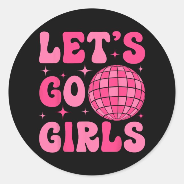 Adesivo Vamos Go Girls Bride Squad Groovy Disco Bacheloret (Frente)