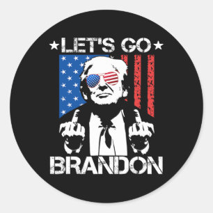 Adesivo Vamos Ir Brandon Trump Sinalizador do Dedo Médio