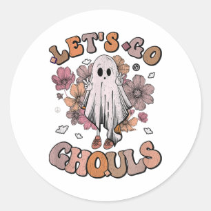 Adesivo Vamos Ir Ghouls Fantasma 70s Hippie Halloween Fall