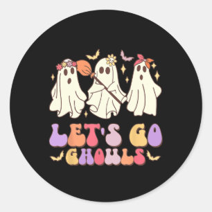 Adesivo Vamos Ir Ghouls Fofo Retro Halloween Ghost Squad