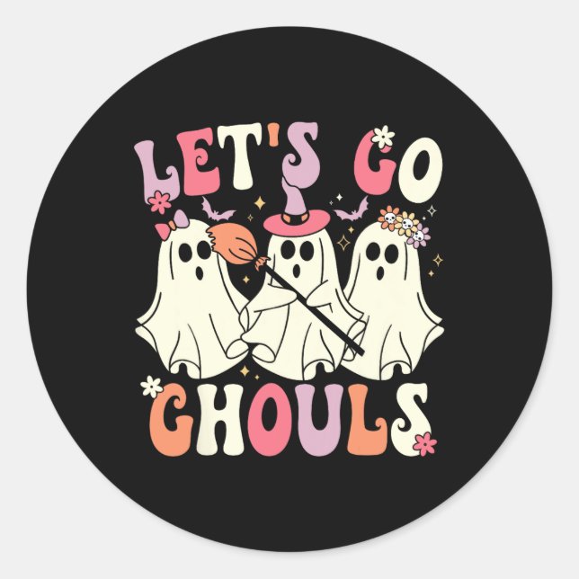 Adesivo Vamos Ir Ghouls Halloween Ghost Costume Retro Groo (Frente)