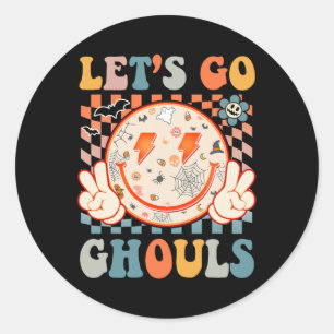Adesivo Vamos Ir Ghouls Hippie Rosto Rosto Retro Halloween