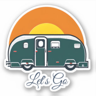 Adesivo Vamos Lá! Divertido Camper RV Vintage