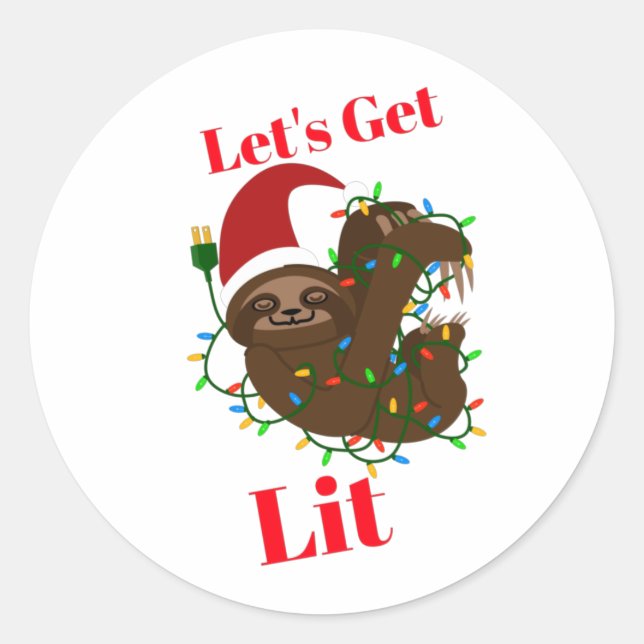 Adesivo Vamos Lit Christmas Sloth (Frente)