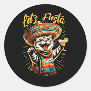 Adesivo Vamos Mexicano Fiesta Sombrero Cat Cinco De Mayo F