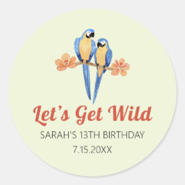 Adesivo Vamos Obter Selvagem da Selva da Macaw Selvagem