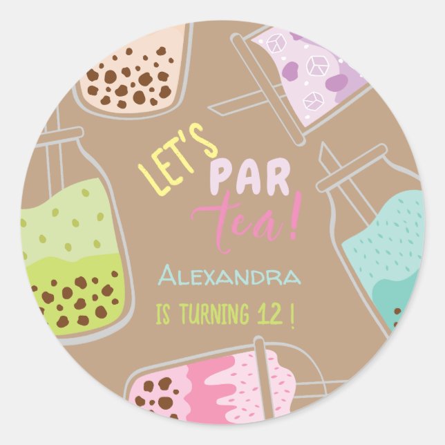 Adesivo Vamos par tea bobba aniversário (Frente)