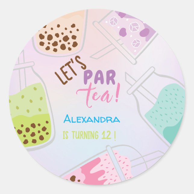 Adesivo Vamos par tea bobba aniversário (Frente)