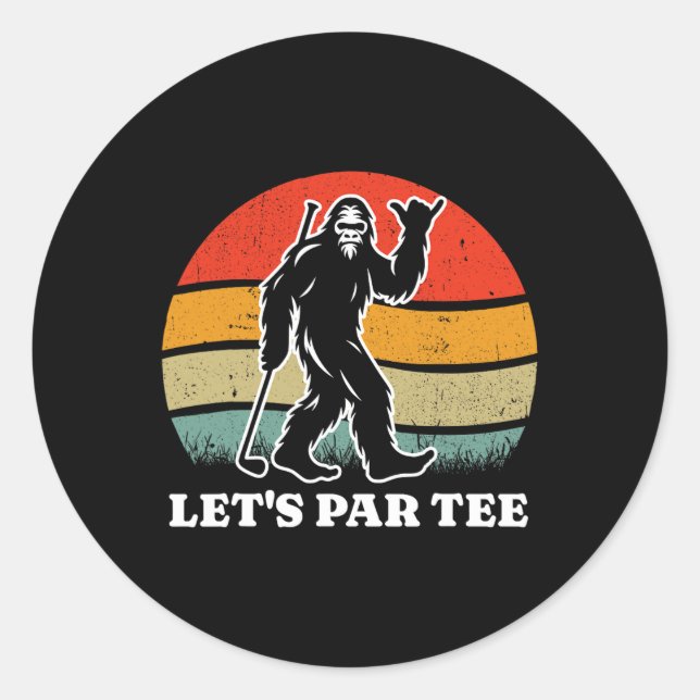 Adesivo Vamos Par Tee Retro Bigfoot Golfe Sasquatch Golfin (Frente)