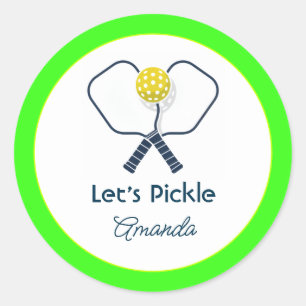 Adesivo Vamos Pickle Neon Preppy Pickleball Aniversário