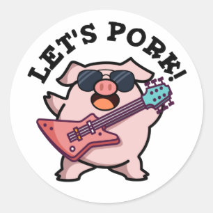 Adesivo Vamos Pork Funny Rock Guitar Pun